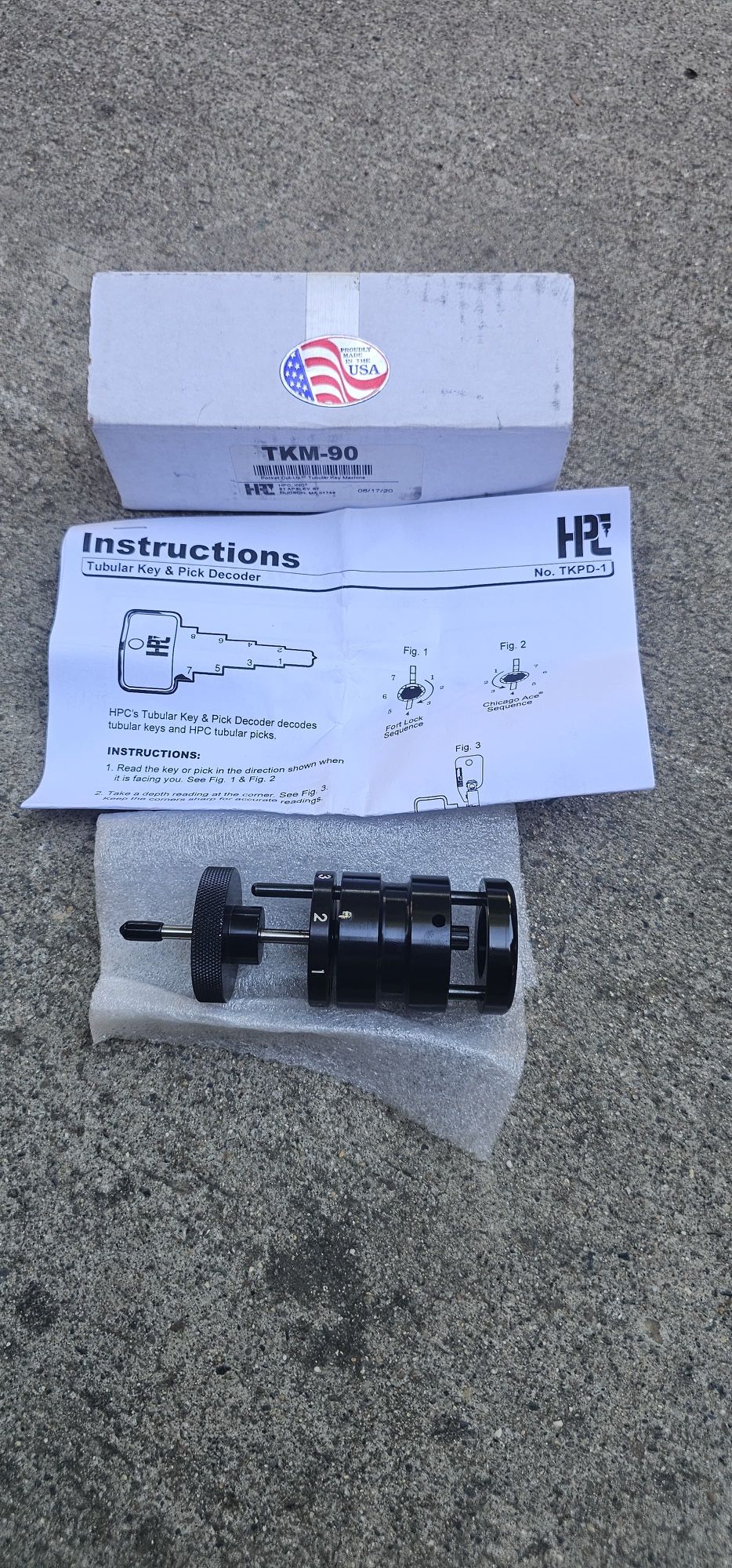 HPC Tubular Key & Pick Decoder TKPD-1 – Made in USA, w/ Box & Instructions