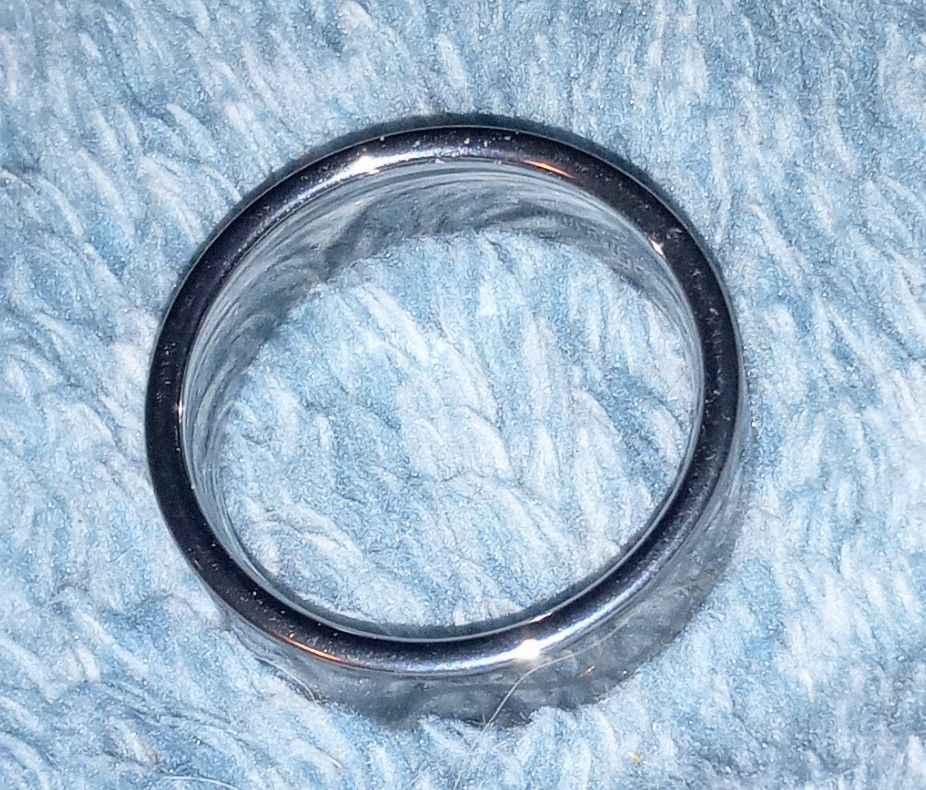 Mens TUNGSTEN CARBIDE Ring With A Reflective Finish, Featuring A Subtle Wavy Engraved Design