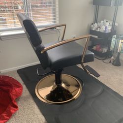 Salon Chair (Black & Gold)