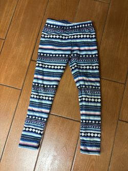 Gymboree Navy, Light Blue, Pink & White Patterned Fleece Leggings ❄️