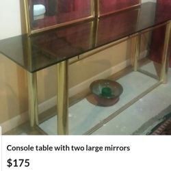 Console Table With  2 Mirrors 