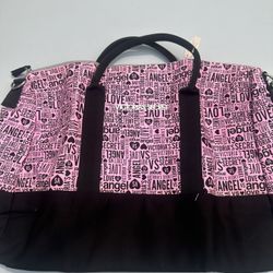 Victoria’s Secret Pink Angel Tote Bag Pink & Black Weekender Limited Love Tote
