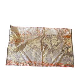 Rare Handmade Embroidered Lion Tapestry Art Wall Hanging