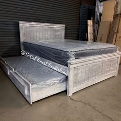 Queen Bed And Mattress With Trundle 