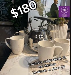 Princess House Tetera Y Tazas Wildflower
