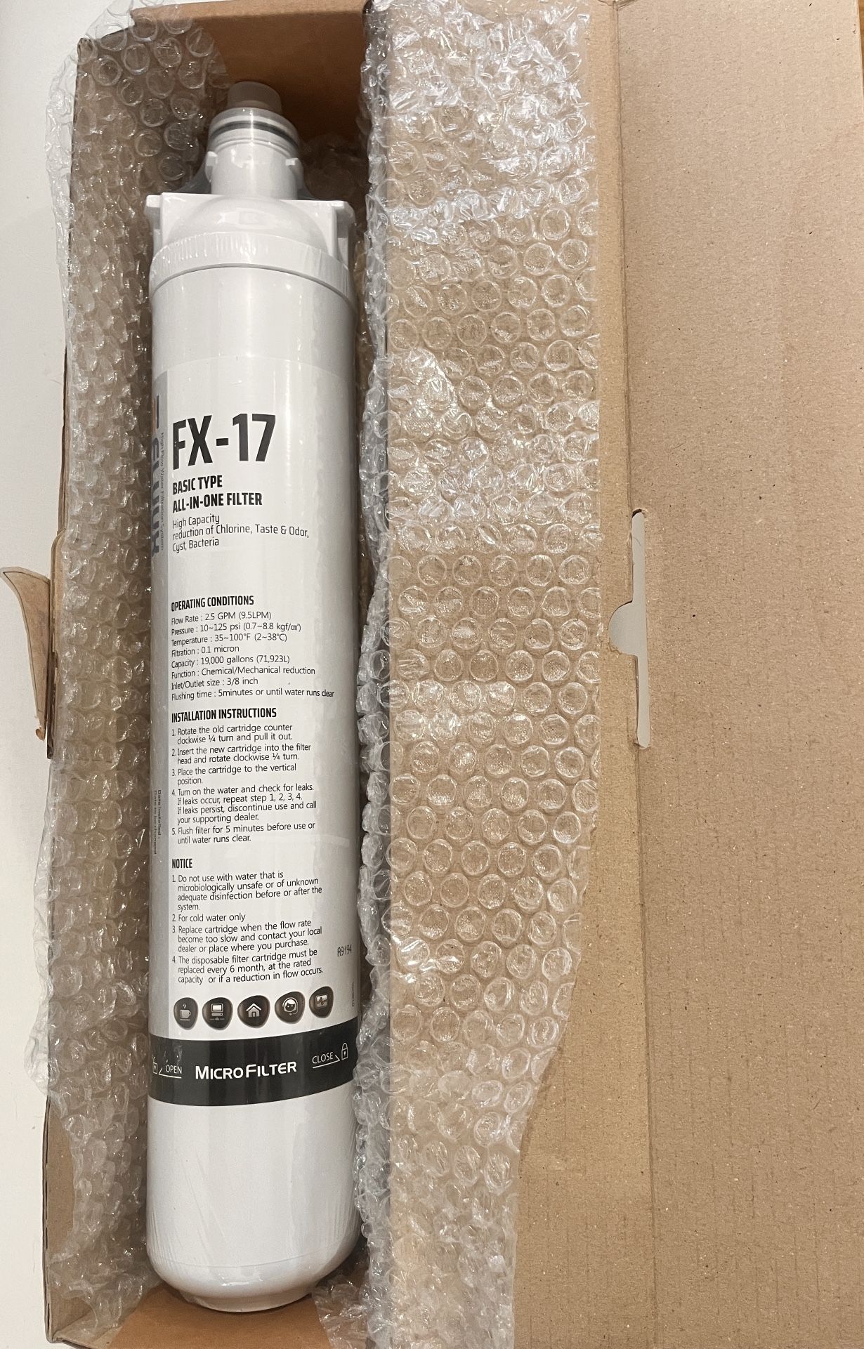 Microfilter FLUUX FX-17 Micro-Membrane Replacement Filter Cartridge