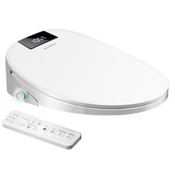 WLJBIDET Upgrade Smart Bidet Toilet Seat Elongated, Electronic Heated Bidet with Adjustable Warm Air Dryer, Unlimited Warm Water, Night Light, Slow Cl