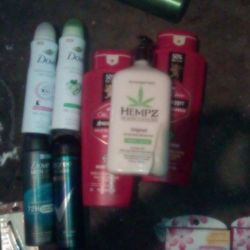 Detorant Old spice Body wash Hempz Lotion