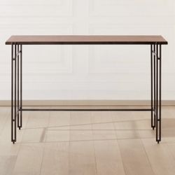 CB2 Tether Leather and Metal Desk