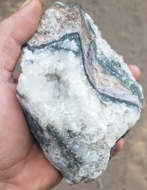 Three Lb Clear Quartz,Milk Quarts,Calcite Geode Chunk