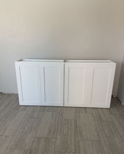 2 New White Shaker Upper Cabinets, 3636