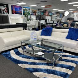 STORE CLOSING SOFA AND LOVE LIVING ROOM SET WITH ADJ HEADRESTS FREE RUG ONLY $699