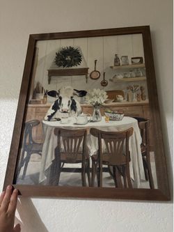 Kitchen Art Cow sipping coffee