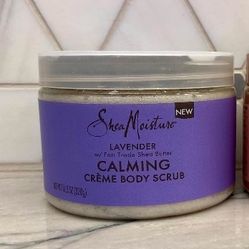 SheaMoisture Creme Body Scrub Lavender Calming Skin Care with Shea Butter 11.3 oz New