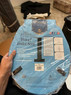 Achim Fantasia 17" Standard Wood Toilet Seat, Standard, Black 