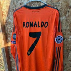 Cristiano Ronaldo Real Madrid 2013-14 Champions League Long-Sleeved Third Jersey Size Large