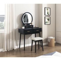 Makeup Vanity set with L.e.d mirror and stool . 4 colors