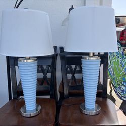 New- baby Blue Matching Lamps Ceramic 