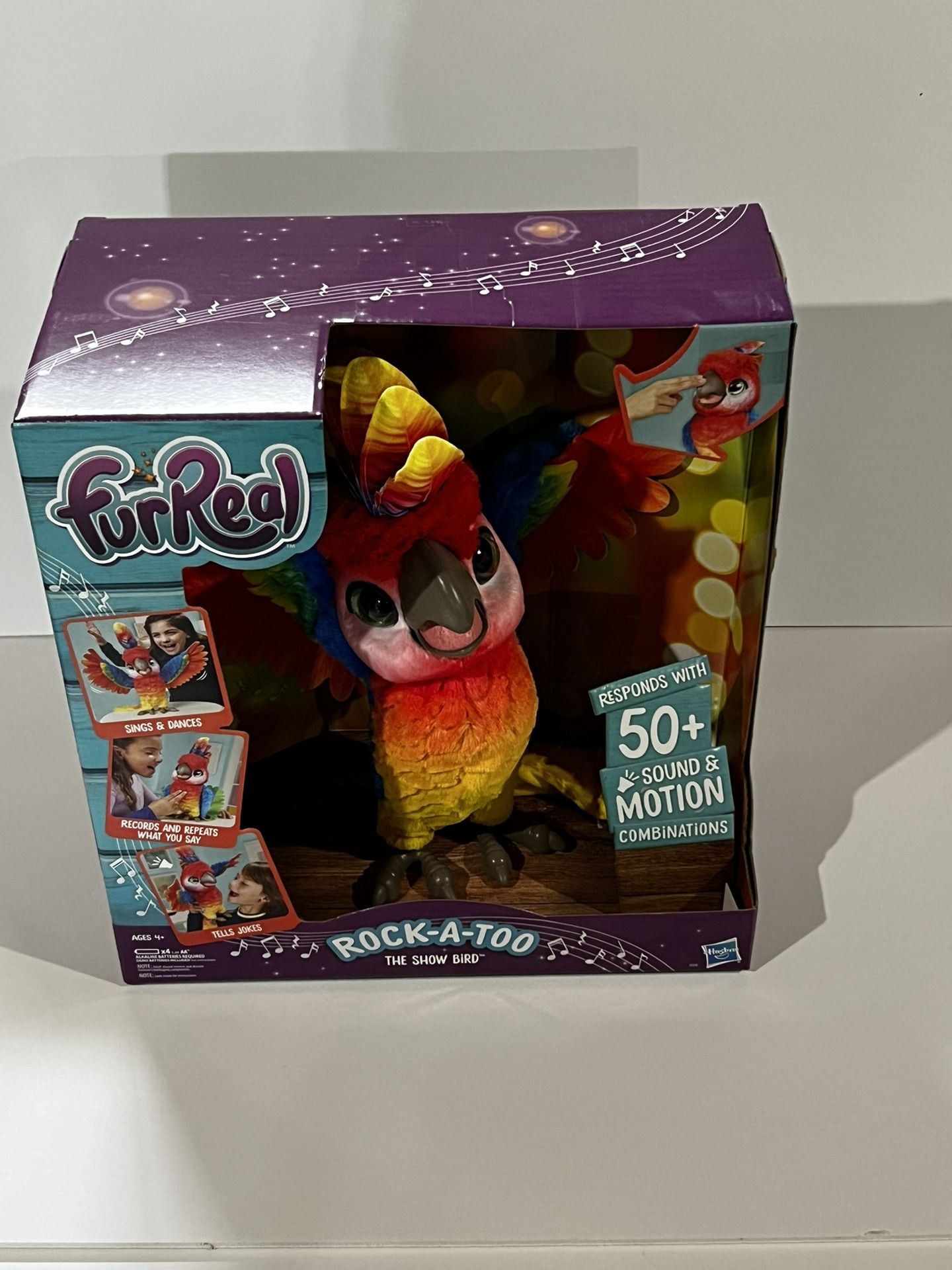 FurReal Friends Rock A Too The Show Bird Interactive Talking Plush Parrot Hasbro