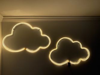Neon LED Cloud Wall Decor - Set of 2