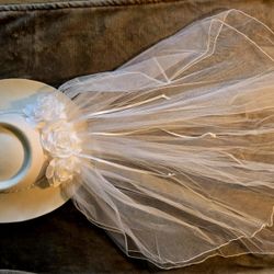 Western Bridal Cowgirl Hat with Veil