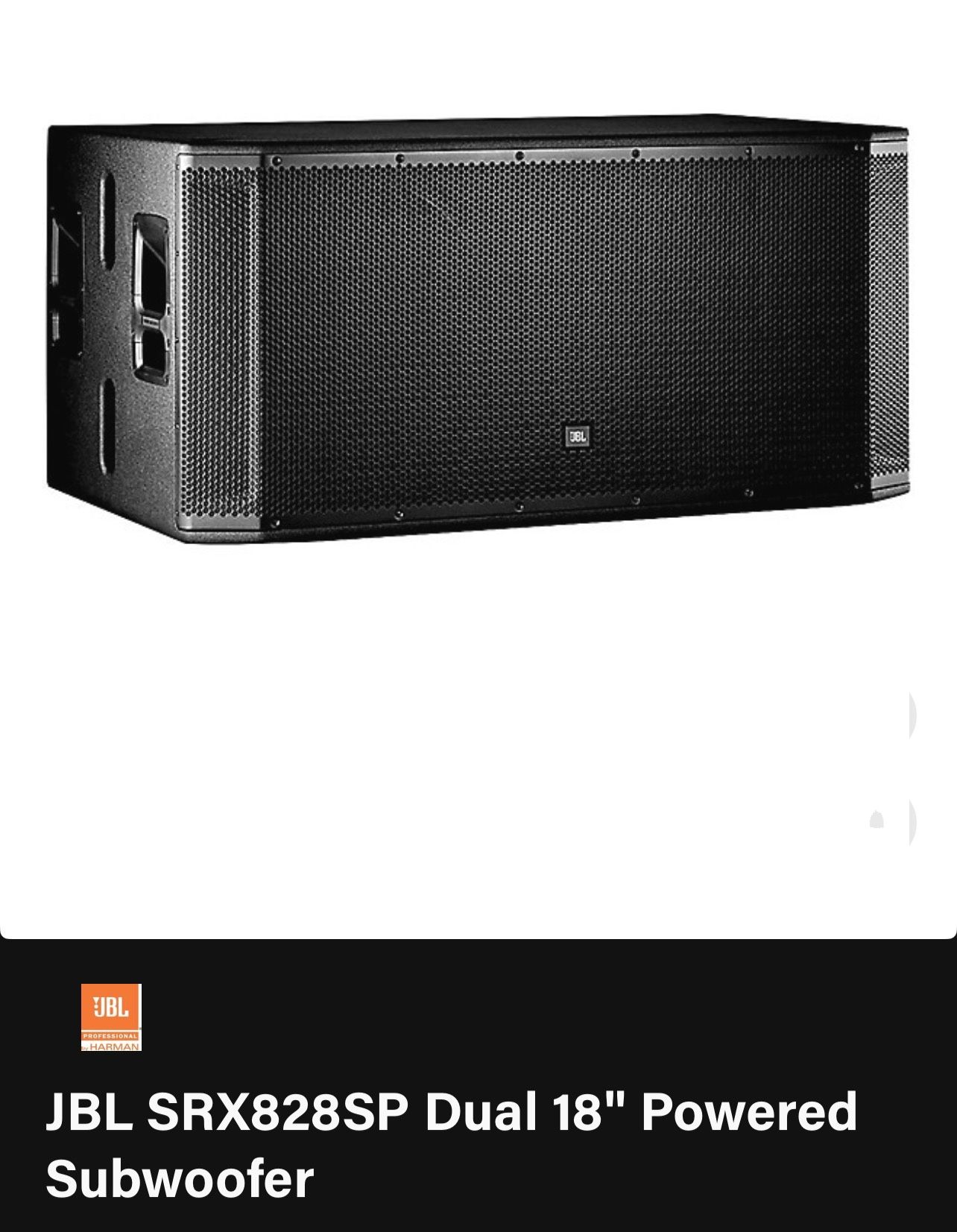 JBL SRX828SP Dual 18" Powered Subwoofer