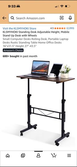 Standing Desk Adjustable Height, Mobile Stand Up Desk with Wheels