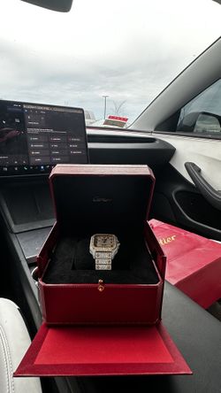 Cartier Santos – Fully Iced – Box & Papers