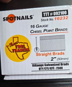 16Gauge Galvanized Brads QTY/CTE/QTÉ :2500