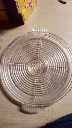 Large glass divided dish 14"