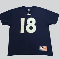 Broncos Peyton Manning vintage NFL football navy blue t shirt Size 2XL 26x31.5