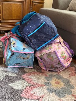Kids slumber party tent, sleeping bag & duffle bag
