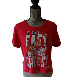 Cheetos Chester Cheeto women's red short-sleeve cropped t-shirt size L 