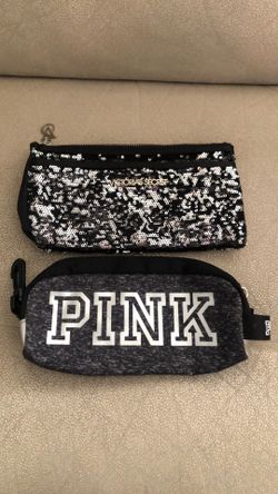 $15 for Both  “Victoria’s Secret bag & PINK POUCH makeup - costmetics ( black)