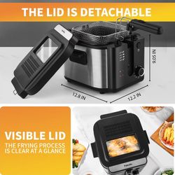 Deep fryer, 1500W , black sliver