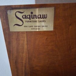 Vintage 1950s Solid Wood Saginaw Retro Dry Bar