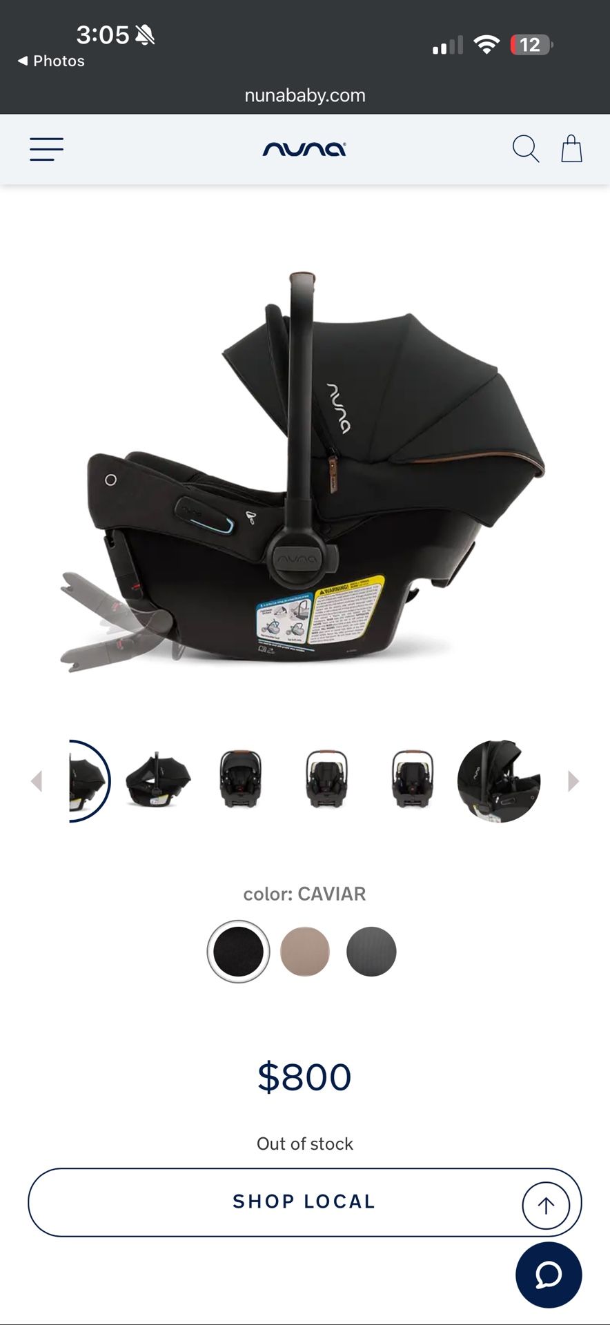 Nuna TRVL+PIPA Car Seat Only