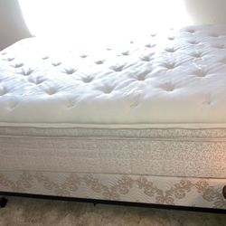 Queen Mattress And Box Spring + Frame 