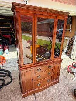 Vintage Solid Mahogany China Cabinet