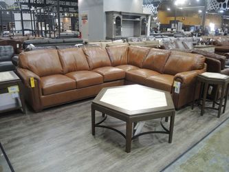 Rocky Mountain Leather Ketchum Saddle Cognac Leather Sectional