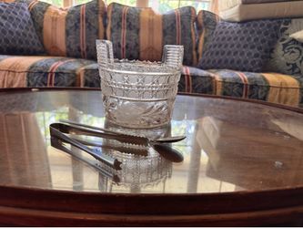 Crystal Ice Bucket w/ utensils