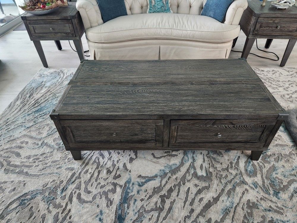 Lift Top Coffee Table & 2 Side Tables