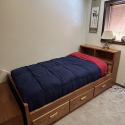 OAK CAPTAINS TWIN BED