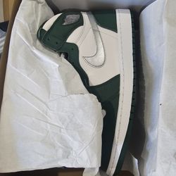 New Air Jordan 1 Retro High  OG Gorge Green /Metallic Silver 