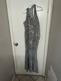 Silver sequin dress