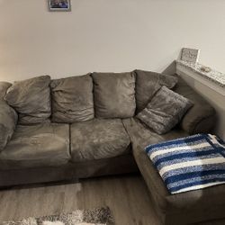 Grey Sectional And Loveseat