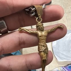 Gold Jesus Pendant 14k Italy Stamped