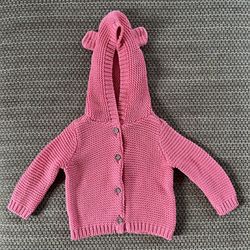 Carters Baby Girl 3 Months Hooded Cardigan Sweater 