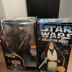 Vintage Star Wars 12-inch Figures Obi-Wan + Maul