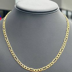 10k yellow gold hollow Figaro link chain necklace 20” 4.75mm